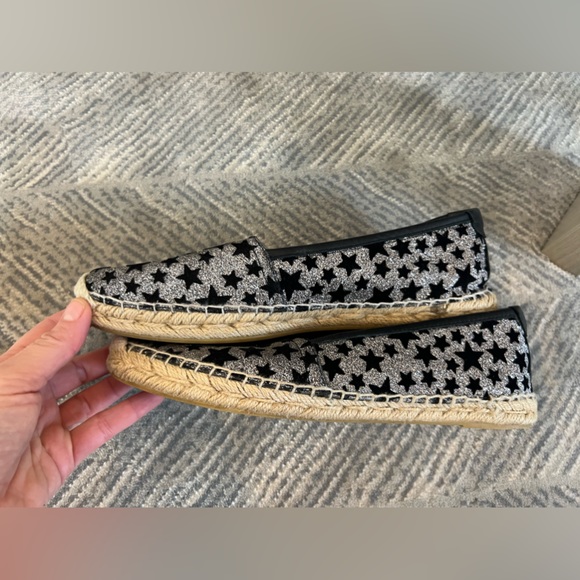 Saint Laurent espadrilles with silver glitter and black stars, 38.5 US 8.5 - Picture 6 of 14